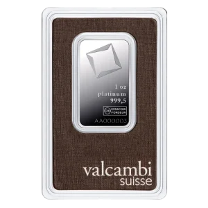 1 oz Platinum Bar | Valcambi