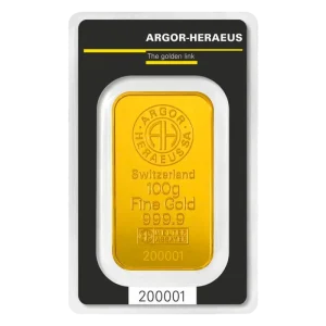 100g Gold Bar | Argor-Heraeus | Minted