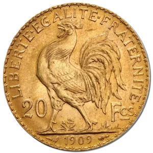 20 French Francs Marianne Rooster Gold Coin | 1899-1914