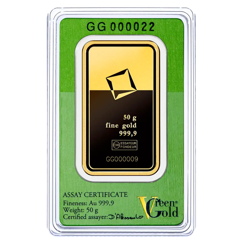 50g Gold Bar | Valcambi | Green Gold