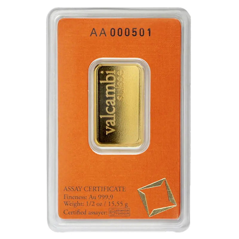 1/2 oz Gold Bar | Valcambi