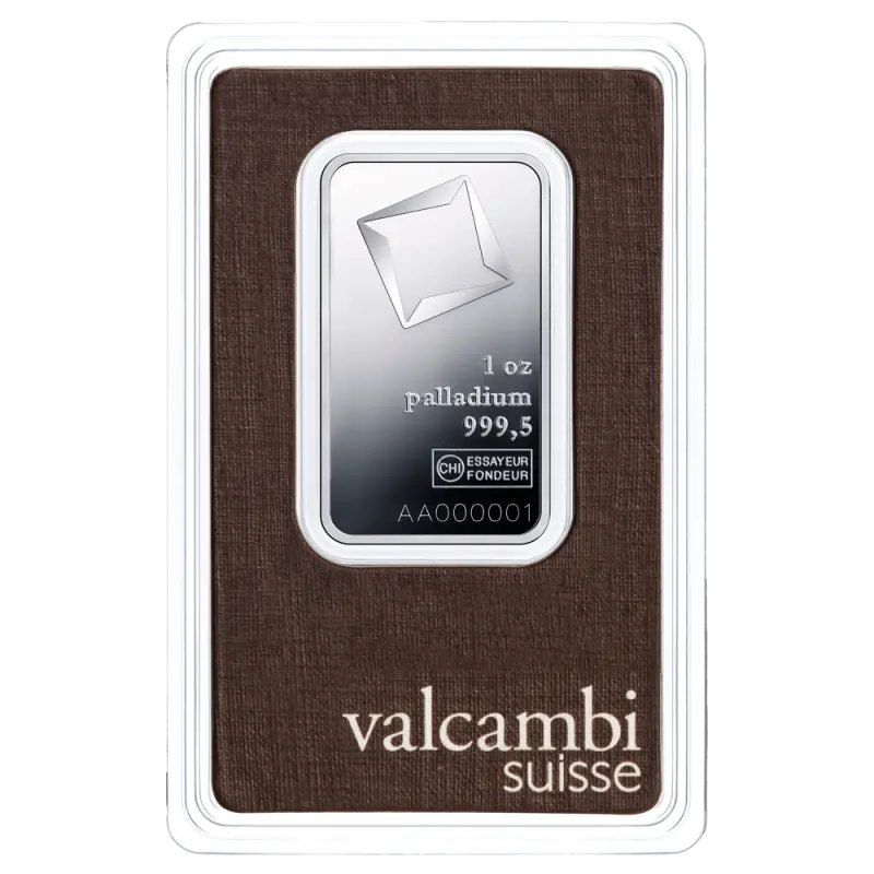 1 oz Palladium Bar | Valcambi