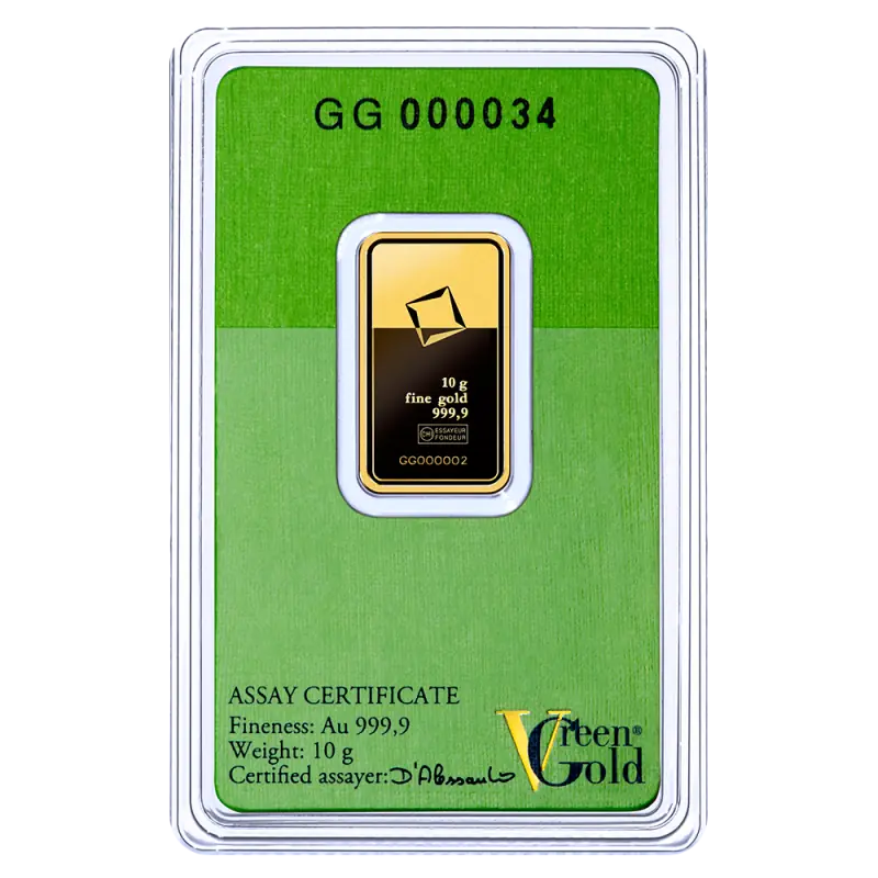10g Gold Bar | Valcambi | Green Gold