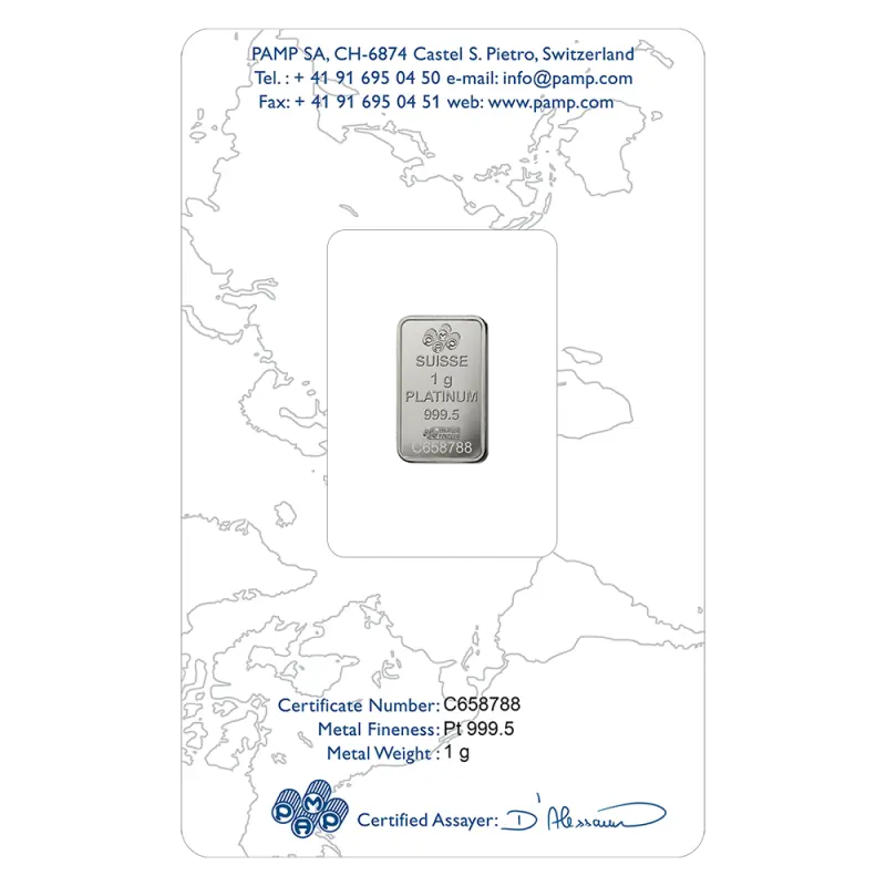 1g Platinum Bar | PAMP Fortuna