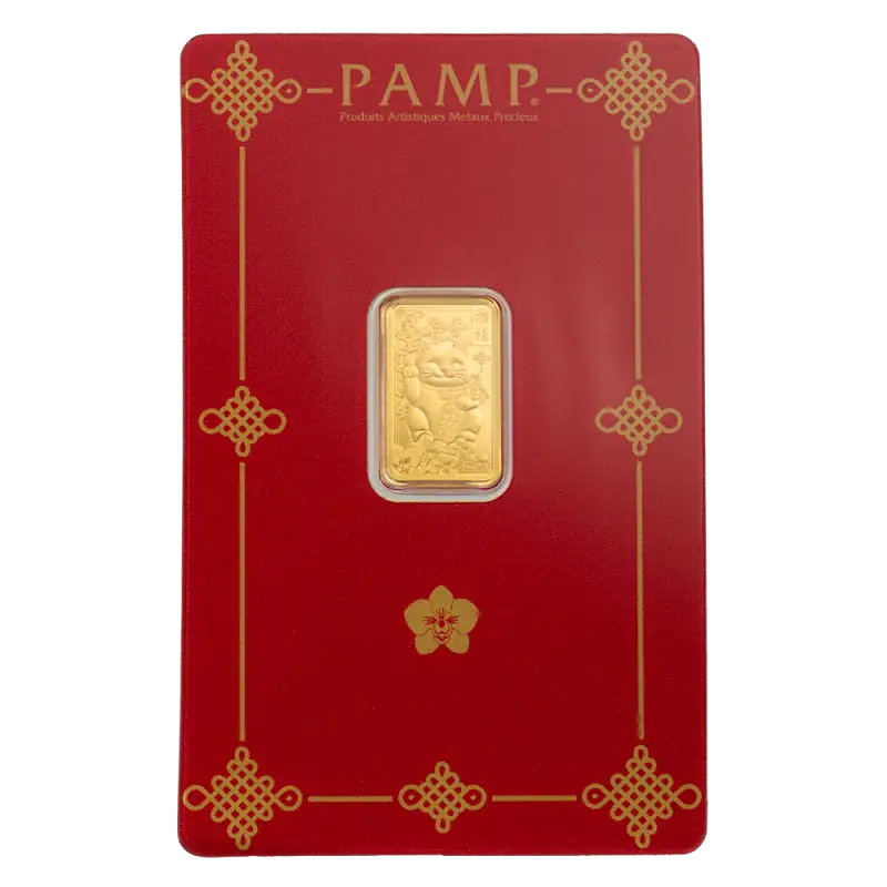 2.5g Gold Bar | PAMP | Lucky Cat