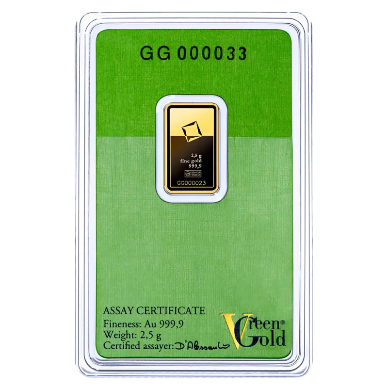2.5g Gold Bar | Valcambi | Green Gold