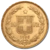 20 Swiss Francs Helvetica | Gold | 1883-1896