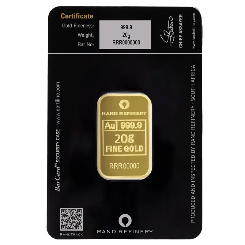 20g Gold Bar | Loxodonta Africana | Rand Refinery