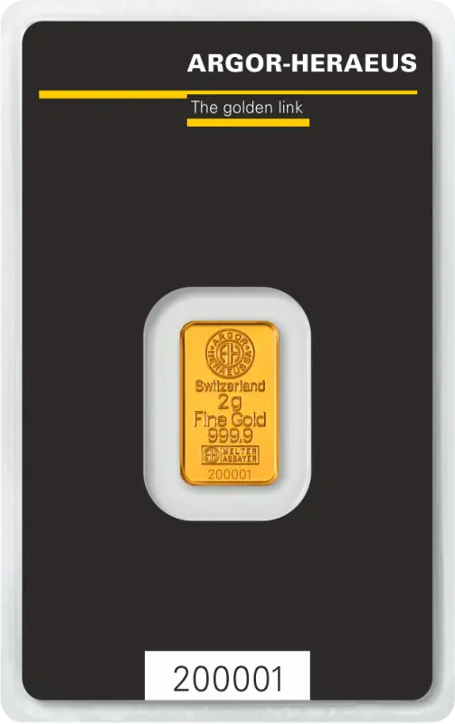 2g Gold Bar | Argor-Heraeus | Kinebar