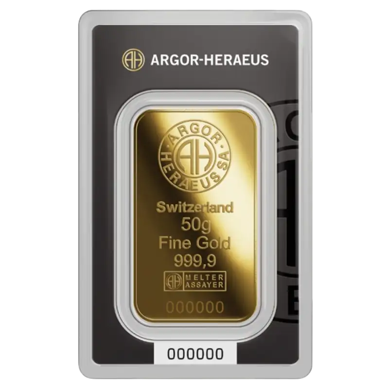 50g Gold Bar | Argor-Heraeus | Minted