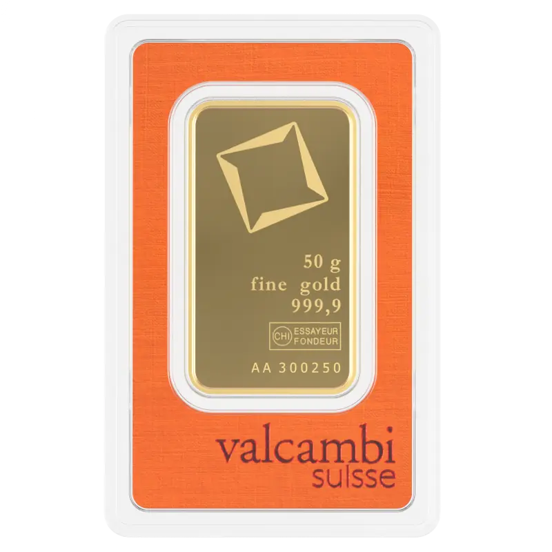 50g Gold Bar | Valcambi | Minted