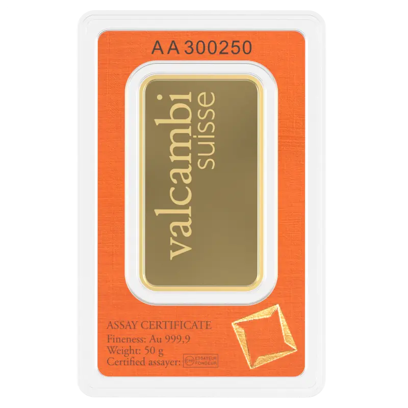 50g Gold Bar | Valcambi | Minted