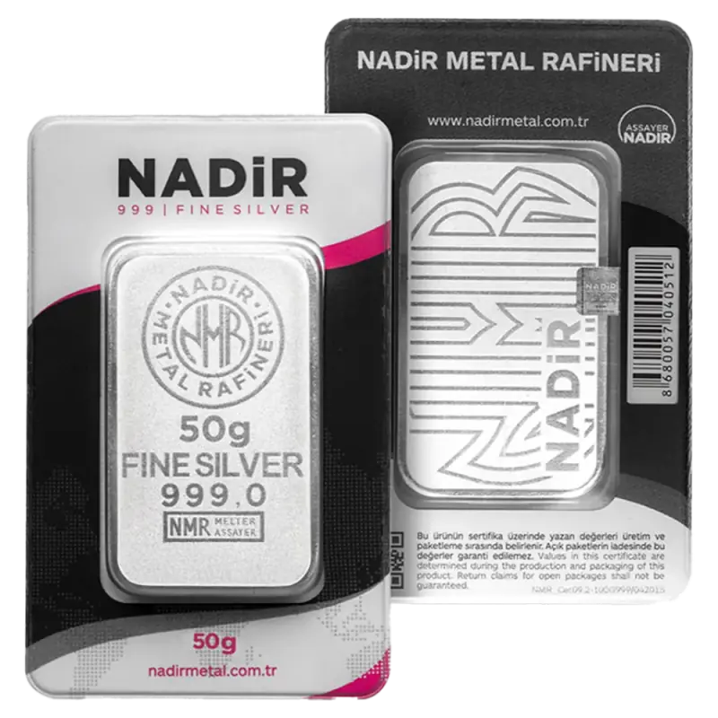 50g Silver Bar | Nadir Metal Rafineri