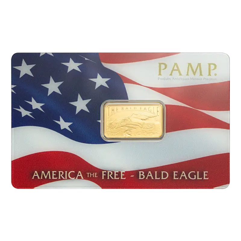 5g Gold Bar | PAMP | America the Free: Bald Eagle