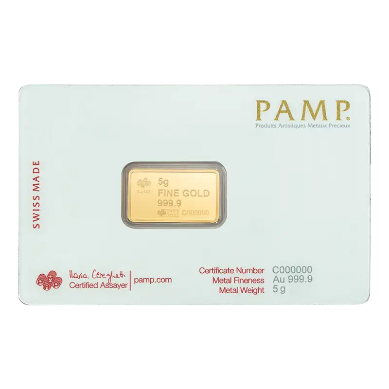 5g Gold Bar | PAMP | America the Free: Bald Eagle
