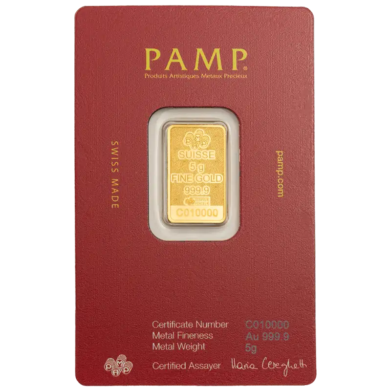 5g Gold Bar | PAMP | Arabian Camel with frame