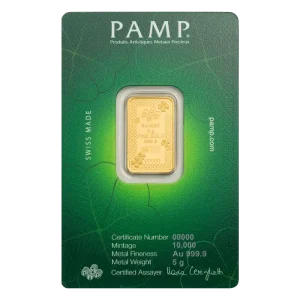 5g Gold Bar | PAMP | Lucky Charm Four-Leaf Clover