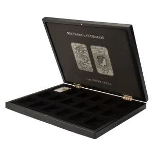 Volterra Uno | Coin Box for 18 Rectangular Dragon Silver Coins in Capsules
