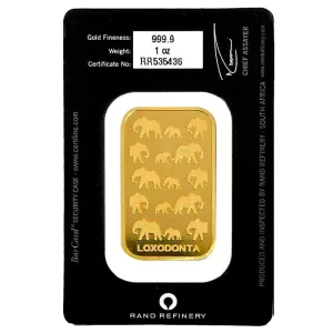 1 oz Gold Bar | Loxodonta Africana | Rand Refinery