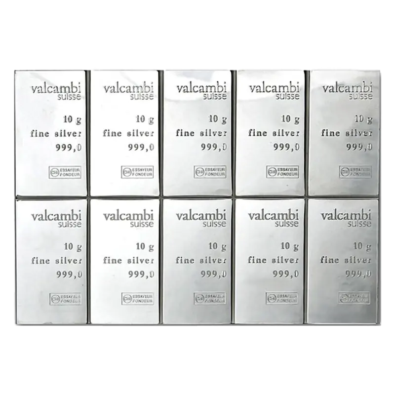 10 x 10g CombiBar® | Silver | Valcambi | Damaged Packaging