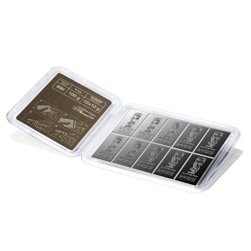 10 x 10g CombiBar® | Silver | Valcambi | Damaged Packaging