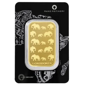 100g Gold Bar | Loxodonta Africana | Rand Refinery | QR Code