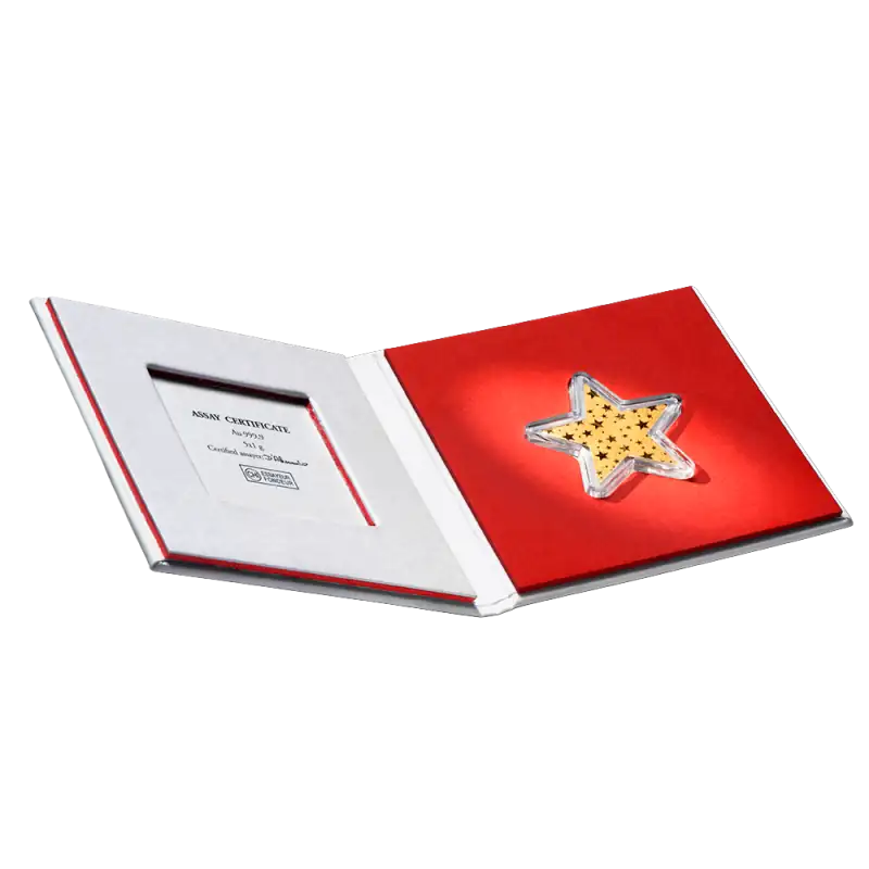 5 x 1g CombiBar Star | Gold | Valcambi | Glittering Stars