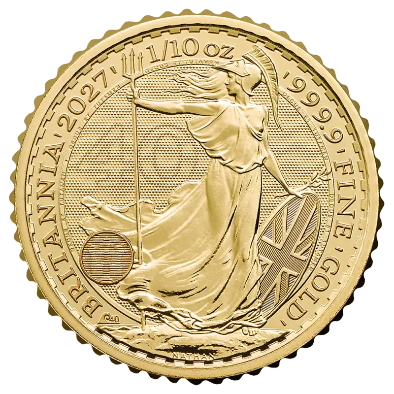1/10 oz Britannia Charles III Gold Coin | 2027 – 40th Anniversary