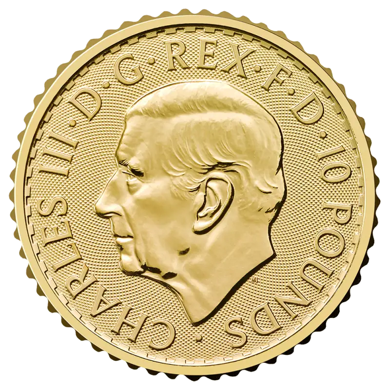 1/10 oz Britannia Charles III Gold Coin | 2027 – 40th Anniversary
