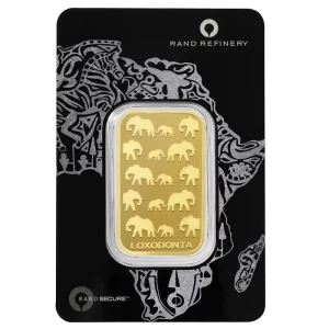 1 oz Gold Bar | Loxodonta Africana | Rand Refinery | QR Code