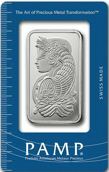 1 oz Silver Bar | PAMP | Lady Fortuna
