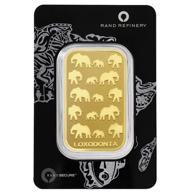 100g Gold Bar | Loxodonta Africana | Rand Refinery | QR Code