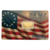 2.5g Gold Bar | PAMP | 250th Anniversary of the United States Vintage | Heraldic Bald Eagle