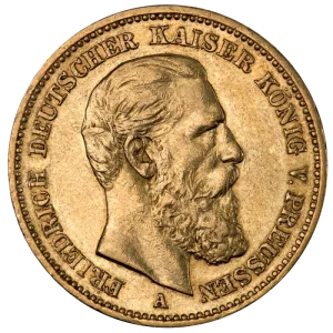 20 Mark Emperor Friedrich III Prussia Gold Coin (1888)