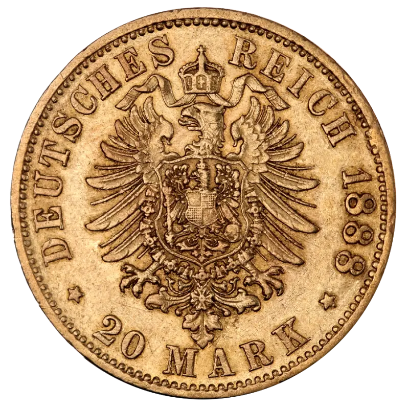 20 Mark Emperor Friedrich III Prussia Gold Coin (1888)